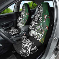 New Zealand and South Africa Rugby Custom Car Seat Cover Maori Tiki Fern Springboks Kente Pattern LT14 - Polynesian Pride