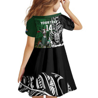 New Zealand and South Africa Rugby Custom Family Matching Puletasi and Hawaiian Shirt Maori Tiki Fern Springboks Kente Pattern LT14 - Polynesian Pride