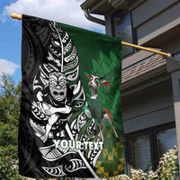 New Zealand and South Africa Rugby Custom Garden Flag Maori Tiki Fern Springboks Kente Pattern LT14 - Polynesian Pride