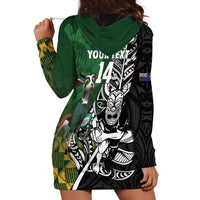 New Zealand and South Africa Rugby Custom Hoodie Dress Maori Tiki Fern Springboks Kente Pattern LT14 - Polynesian Pride