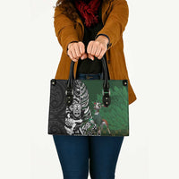 New Zealand and South Africa Rugby Custom Leather Bag Maori Tiki Fern Springboks Kente Pattern LT14 - Polynesian Pride