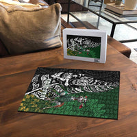 New Zealand and South Africa Rugby Custom Puzzle Maori Tiki Fern Springboks Kente Pattern LT14 - Polynesian Pride