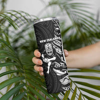 New Zealand and South Africa Rugby Skinny Tumbler Maori Tiki Fern Springboks Kente Pattern LT14 - Polynesian Pride