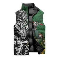 New Zealand and South Africa Rugby Custom Sleeveless Puffer Jacket Maori Tiki Fern Springboks Kente Pattern LT14 - Polynesian Pride