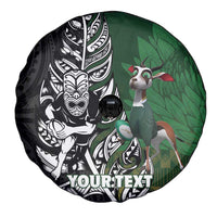 New Zealand and South Africa Rugby Custom Spare Tire Cover Maori Tiki Fern Springboks Kente Pattern LT14 - Polynesian Pride