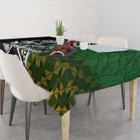 New Zealand and South Africa Rugby Custom Tablecloth Maori Tiki Fern Springboks Kente Pattern LT14 - Polynesian Pride