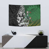 New Zealand and South Africa Rugby Custom Tapestry Maori Tiki Fern Springboks Kente Pattern LT14 - Polynesian Pride
