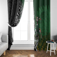 New Zealand and South Africa Rugby Custom Window Curtain Maori Tiki Fern Springboks Kente Pattern LT14 - Polynesian Pride