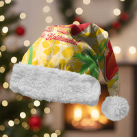 Aloha Hawaii Christmas Santa Hat Mele Kalikimaka Funny Santa Palaka Quilt Motifs LT14 With Fur Yellow - Polynesian Pride