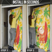 Aloha Hawaii Christmas Door Cover Mele Kalikimaka Funny Santa Palaka Quilt Motifs LT14 - Polynesian Pride