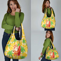 Aloha Hawaii Christmas Grocery Bag Mele Kalikimaka Funny Santa Palaka Quilt Motifs LT14 - Polynesian Pride