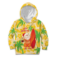 Aloha Hawaii Christmas Kid Hoodie Mele Kalikimaka Funny Santa Palaka Quilt Motifs LT14 Hoodie Yellow - Polynesian Pride