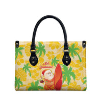 Aloha Hawaii Christmas Leather Bag Mele Kalikimaka Funny Santa Palaka Quilt Motifs LT14 - Polynesian Pride