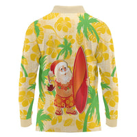 Aloha Hawaii Christmas Long Sleeve Polo Shirt Mele Kalikimaka Funny Santa Palaka Quilt Motifs LT14 - Polynesian Pride