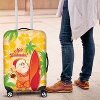 Aloha Hawaii Christmas Luggage Cover Mele Kalikimaka Funny Santa Palaka Quilt Motifs LT14 Yellow - Polynesian Pride