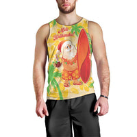 Aloha Hawaii Christmas Men Tank Top Mele Kalikimaka Funny Santa Palaka Quilt Motifs LT14 - Polynesian Pride