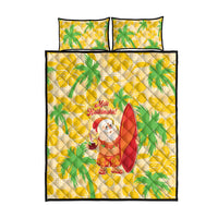 Aloha Hawaii Christmas Quilt Bed Set Mele Kalikimaka Funny Santa Palaka Quilt Motifs LT14 - Polynesian Pride