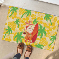 Aloha Hawaii Christmas Rubber Doormat Mele Kalikimaka Funny Santa Palaka Quilt Motifs LT14 - Polynesian Pride