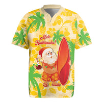 Aloha Hawaii Christmas Rugby Jersey Mele Kalikimaka Funny Santa Palaka Quilt Motifs LT14 Yellow - Polynesian Pride