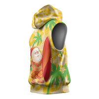 Aloha Hawaii Christmas Sleeveless Hoodie Mele Kalikimaka Funny Santa Palaka Quilt Motifs LT14 - Polynesian Pride