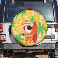 Aloha Hawaii Christmas Spare Tire Cover Mele Kalikimaka Funny Santa Palaka Quilt Motifs LT14 Yellow - Polynesian Pride