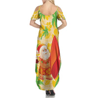 Aloha Hawaii Christmas Summer Maxi Dress Mele Kalikimaka Funny Santa Palaka Quilt Motifs LT14 - Polynesian Pride