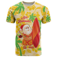 Aloha Hawaii Christmas T Shirt Mele Kalikimaka Funny Santa Palaka Quilt Motifs LT14 Yellow - Polynesian Pride