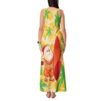 Aloha Hawaii Christmas Tank Maxi Dress Mele Kalikimaka Funny Santa Palaka Quilt Motifs LT14 - Polynesian Pride