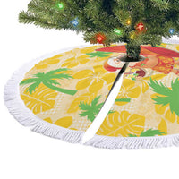 Aloha Hawaii Christmas Tree Skirt Mele Kalikimaka Funny Santa Palaka Quilt Motifs LT14 - Polynesian Pride