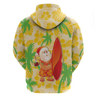 Aloha Hawaii Christmas Zip Hoodie Mele Kalikimaka Funny Santa Palaka Quilt Motifs LT14 - Polynesian Pride