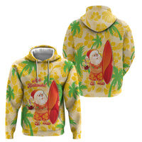 Aloha Hawaii Christmas Zip Hoodie Mele Kalikimaka Funny Santa Palaka Quilt Motifs LT14 - Polynesian Pride