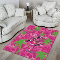 Aloha Hawaii Christmas Area Rug Mele Kalikimaka Chill Flamingo Palaka Quilt Motifs LT14 - Polynesian Pride