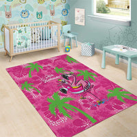 Aloha Hawaii Christmas Area Rug Mele Kalikimaka Chill Flamingo Palaka Quilt Motifs LT14 - Polynesian Pride