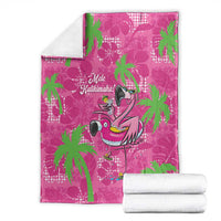 Aloha Hawaii Christmas Blanket Mele Kalikimaka Chill Flamingo Palaka Quilt Motifs LT14 - Polynesian Pride