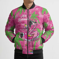 Aloha Hawaii Christmas Bomber Puffer Jacket Mele Kalikimaka Chill Flamingo Palaka Quilt Motifs LT14 - Polynesian Pride