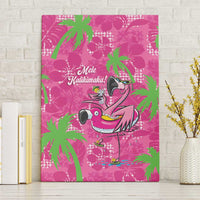 Aloha Hawaii Christmas Canvas Wall Art Mele Kalikimaka Chill Flamingo Palaka Quilt Motifs LT14 Without Frame Pink - Polynesian Pride