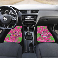 Aloha Hawaii Christmas Car Mats Mele Kalikimaka Chill Flamingo Palaka Quilt Motifs LT14 Set 2pcs - Front Pink - Polynesian Pride