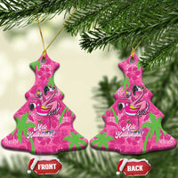 Aloha Hawaii Christmas Ceramic Ornament Mele Kalikimaka Chill Flamingo Palaka Quilt Motifs LT14 Christmas Tree Pink - Polynesian Pride