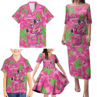 Aloha Hawaii Christmas Family Matching Puletasi and Hawaiian Shirt Mele Kalikimaka Chill Flamingo Palaka Quilt Motifs LT14 - Polynesian Pride
