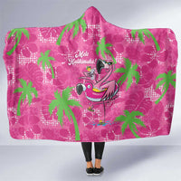 Aloha Hawaii Christmas Hooded Blanket Mele Kalikimaka Chill Flamingo Palaka Quilt Motifs LT14 One Size Pink - Polynesian Pride