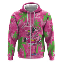 Aloha Hawaii Christmas Hoodie Mele Kalikimaka Chill Flamingo Palaka Quilt Motifs LT14 Zip Hoodie Pink - Polynesian Pride