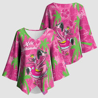 Aloha Hawaii Christmas Kimono Sleeve Blouse Mele Kalikimaka Chill Flamingo Palaka Quilt Motifs LT14 - Polynesian Pride