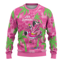 Aloha Hawaii Christmas Ugly Christmas Sweater Mele Kalikimaka Chill Flamingo Palaka Quilt Motifs LT14 - Polynesian Pride