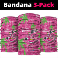 Aloha Hawaii Christmas Neck Gaiter Mele Kalikimaka Chill Flamingo Palaka Quilt Motifs LT14 package One Size: 25*50cm Pink - Polynesian Pride