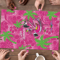 Aloha Hawaii Christmas Puzzle Mele Kalikimaka Chill Flamingo Palaka Quilt Motifs LT14 - Polynesian Pride