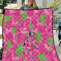 Aloha Hawaii Christmas Quilt Mele Kalikimaka Chill Flamingo Palaka Quilt Motifs LT14 Pink - Polynesian Pride