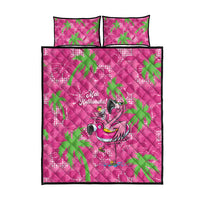 Aloha Hawaii Christmas Quilt Bed Set Mele Kalikimaka Chill Flamingo Palaka Quilt Motifs LT14 - Polynesian Pride