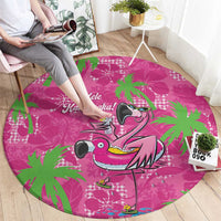 Aloha Hawaii Christmas Round Carpet Mele Kalikimaka Chill Flamingo Palaka Quilt Motifs LT14 - Polynesian Pride