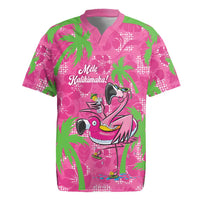 Aloha Hawaii Christmas Rugby Jersey Mele Kalikimaka Chill Flamingo Palaka Quilt Motifs LT14 Pink - Polynesian Pride