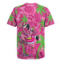 Aloha Hawaii Christmas Rugby Jersey Mele Kalikimaka Chill Flamingo Palaka Quilt Motifs LT14 - Polynesian Pride